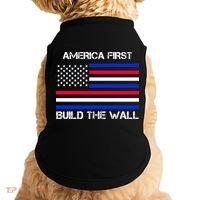 America First Build The Wall Flag Doggie Tank thumb 0
