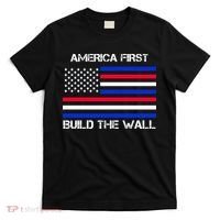 America First Build The Wall Flag T-Shirt thumb 0