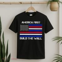 America First Build The Wall Flag T-Shirt thumb 2