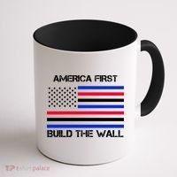 America First Build The Wall Flag Coffee Mug thumb 1