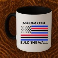 America First Build The Wall Flag Coffee Mug thumb 2