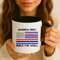America First Build The Wall Flag Coffee Mug thumb 3