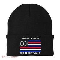 America First Build The Wall Flag Beanie thumb 0