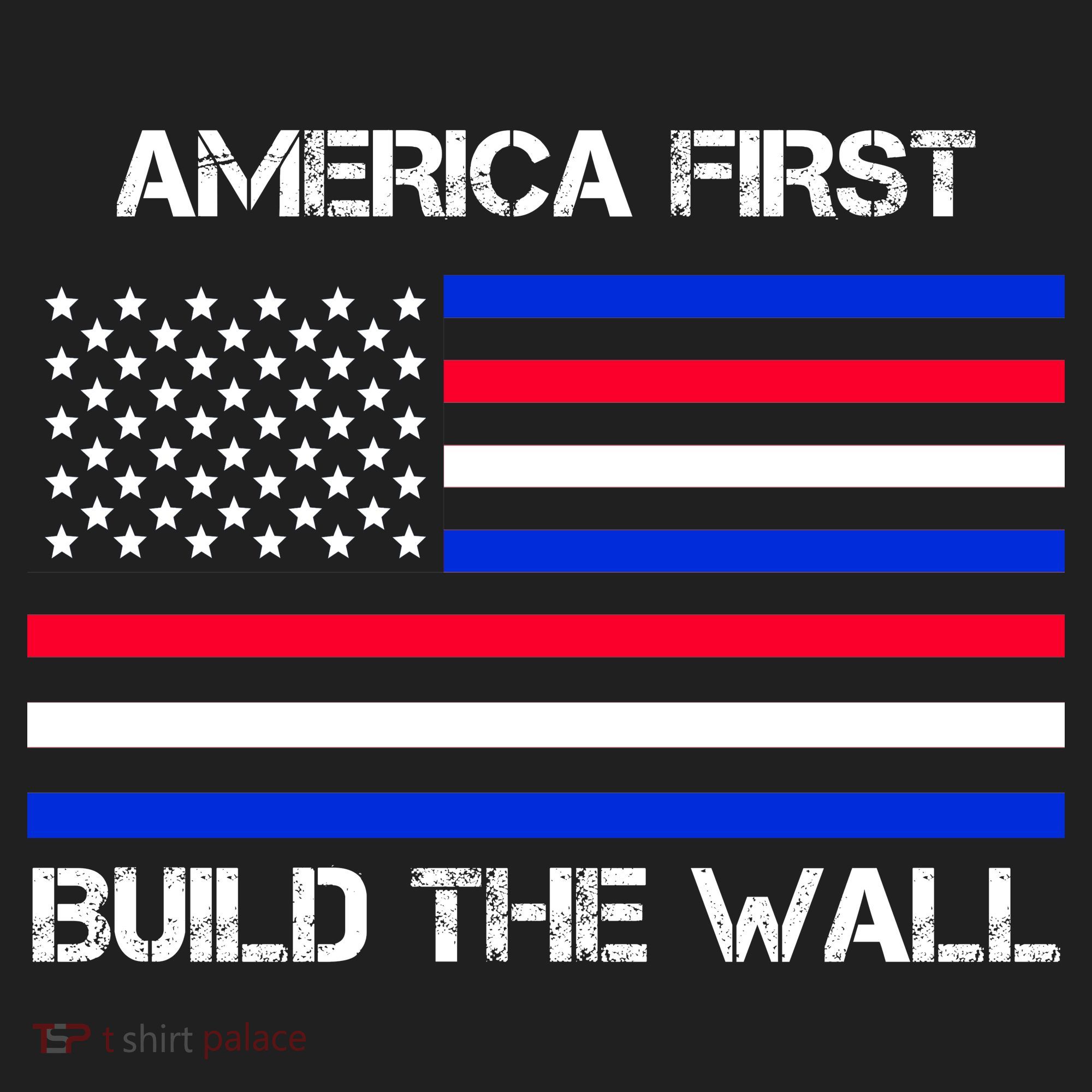 America First Build The Wall Flag Hat