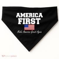 America First Make America Great Again Donald Trump USA Flag USA-Made Doggie Bandana thumb 0