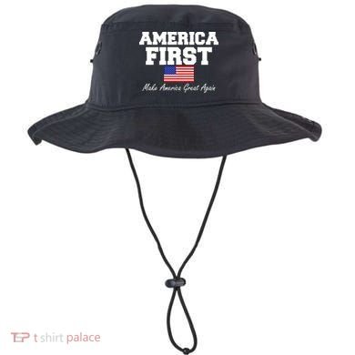 America First Make America Great Again Donald Trump USA Flag Bucket Hat