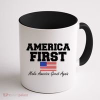 America First Make America Great Again Donald Trump USA Flag Coffee Mug thumb 1
