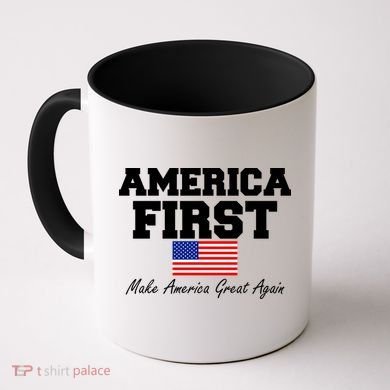 America First Make America Great Again Donald Trump USA Flag Coffee Mug