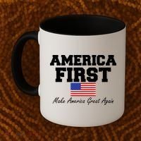 America First Make America Great Again Donald Trump USA Flag Coffee Mug thumb 2