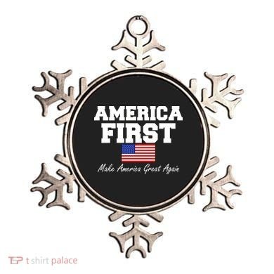America First Make America Great Again Donald Trump USA Flag Ornament