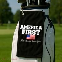 America First Make America Great Again Donald Trump USA Flag Golf Towel thumb 2