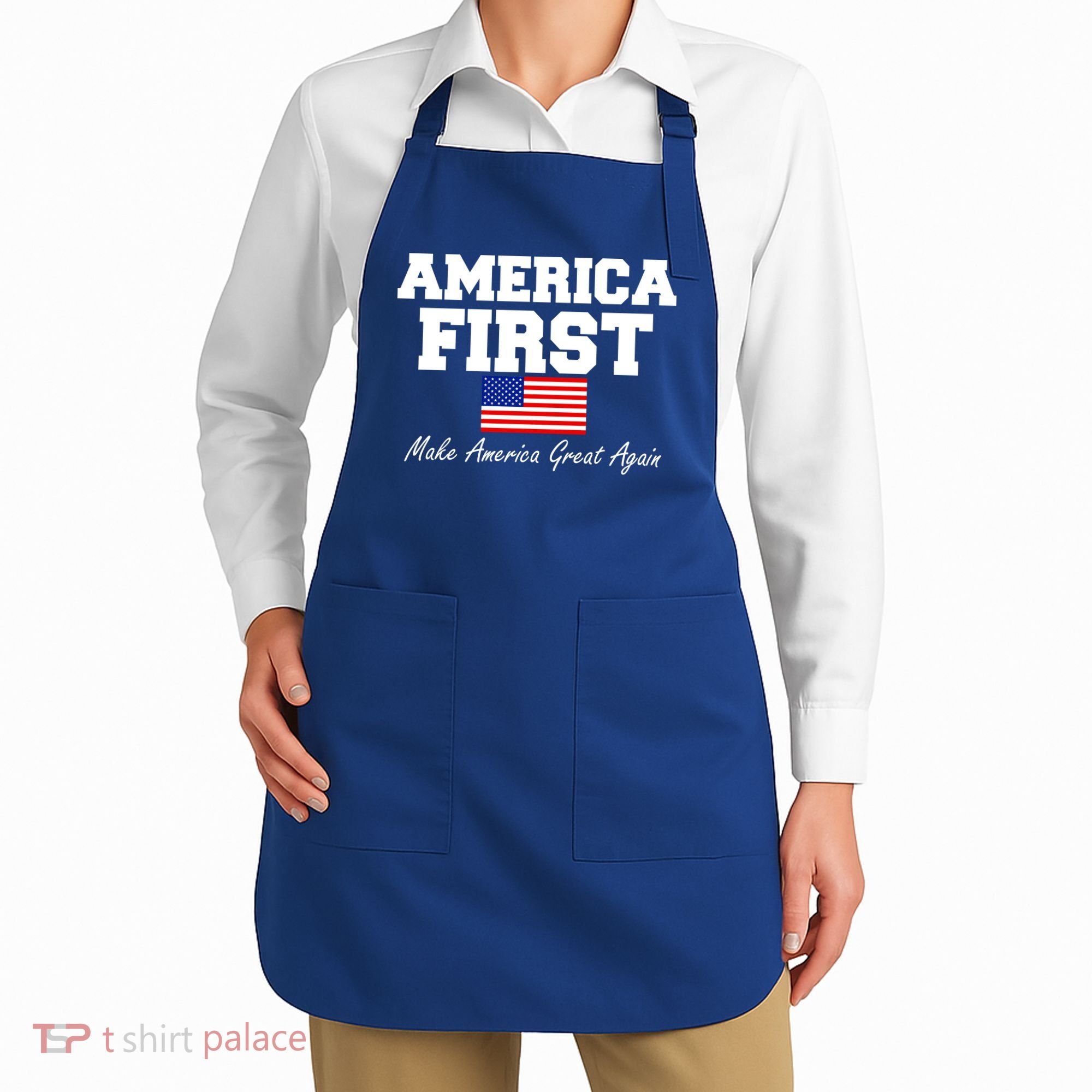 America First Make America Great Again Donald Trump USA Flag Apron