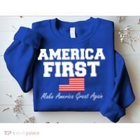 America First Make America Great Again Donald Trump USA Flag Sweatshirt thumb 2