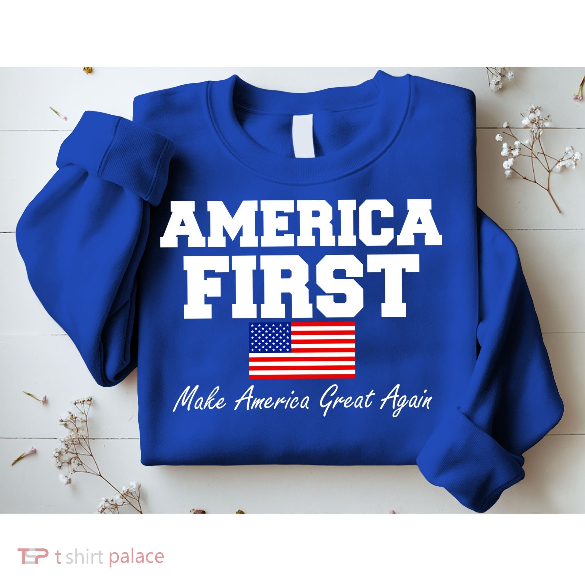 America First Make America Great Again Donald Trump USA Flag Sweatshirt