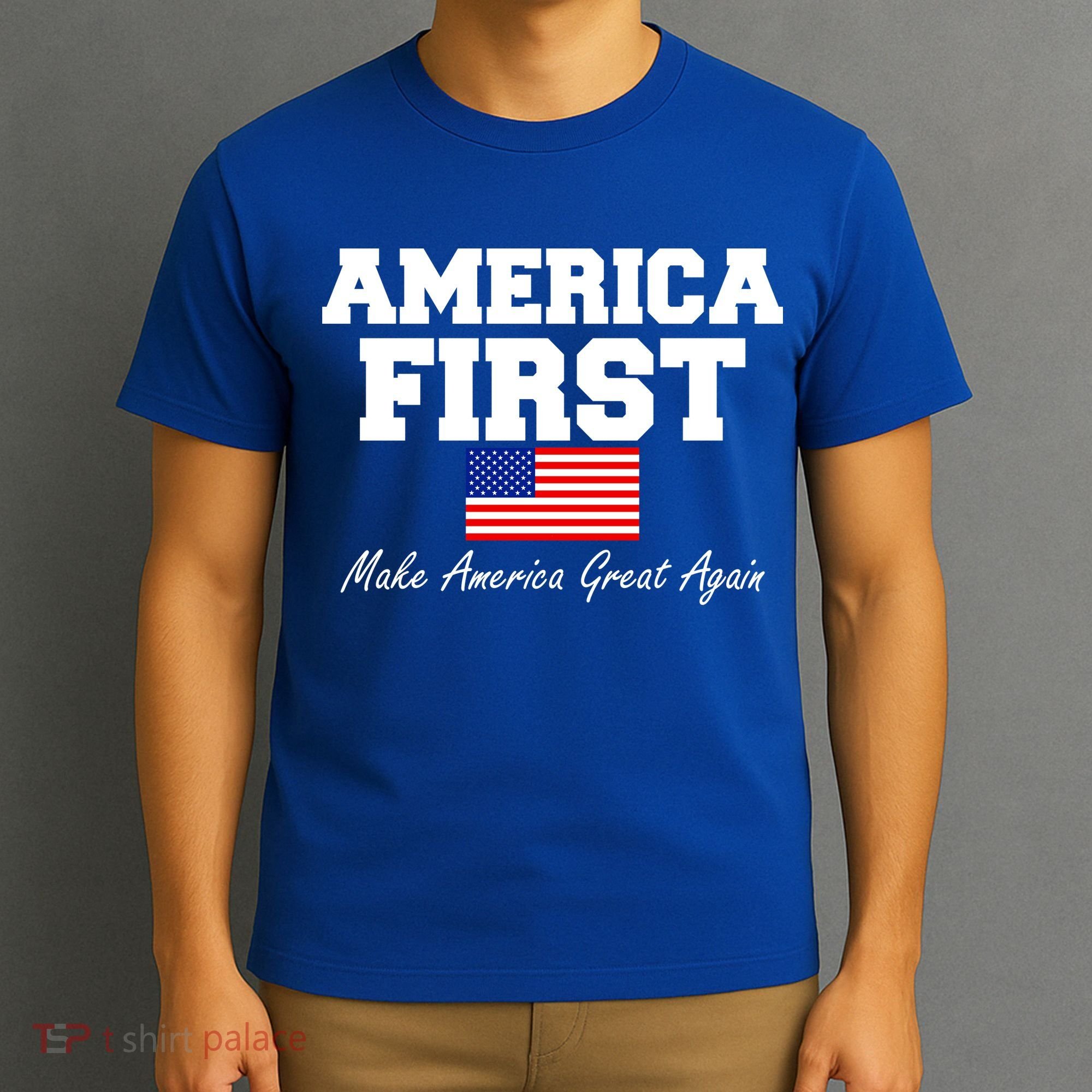 America First Make America Great Again Donald Trump USA Flag T-Shirt