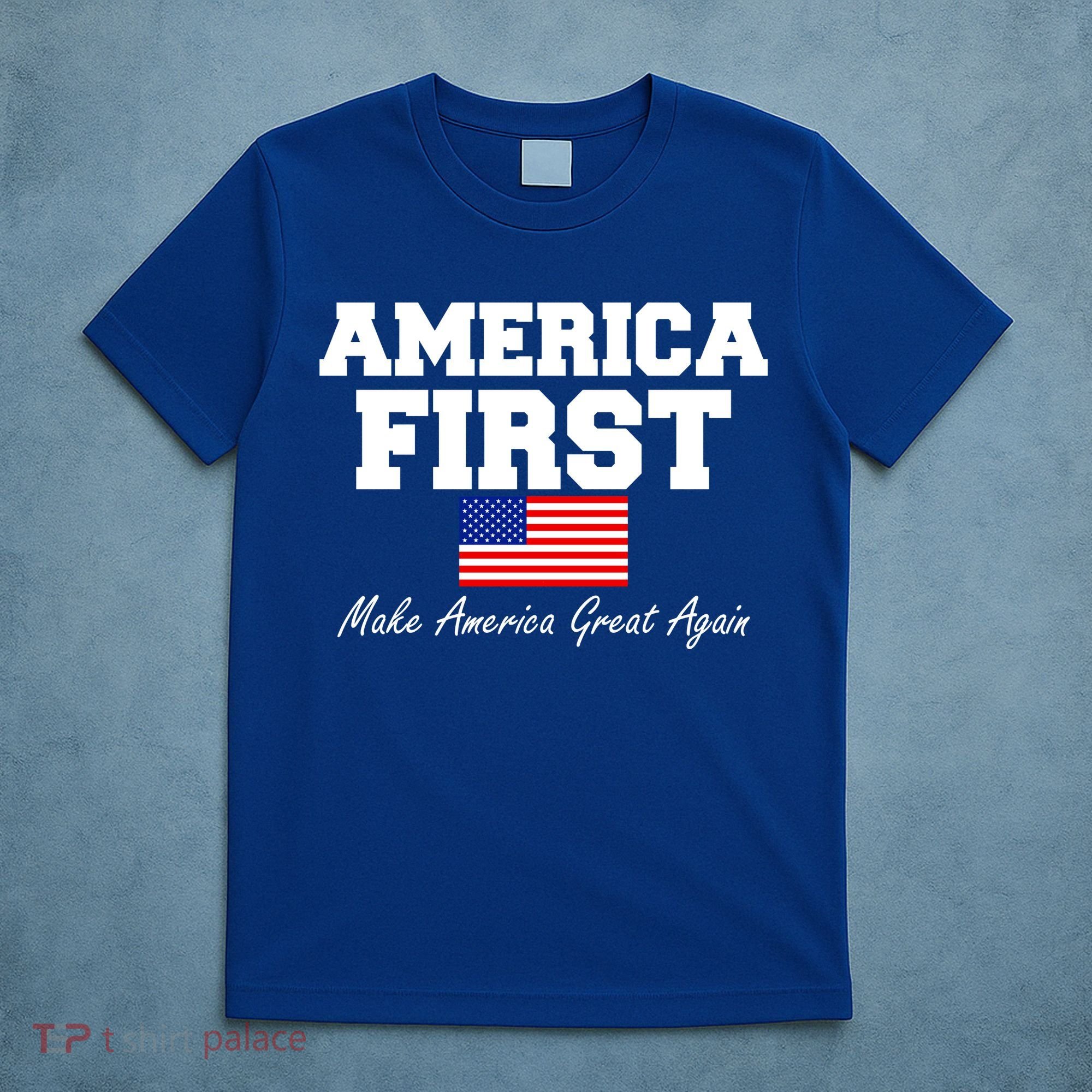 America First Make America Great Again Donald Trump USA Flag T-Shirt