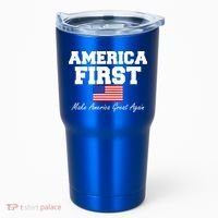 America First Make America Great Again Donald Trump USA Flag Tumbler thumb 0