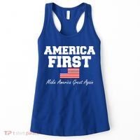 America First Make America Great Again Donald Trump USA Flag Women's Tank Top thumb 0