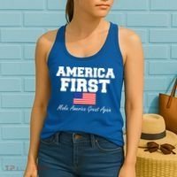America First Make America Great Again Donald Trump USA Flag Women's Tank Top thumb 2