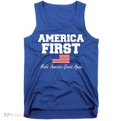 America First Make America Great Again Donald Trump USA Flag Tank Top