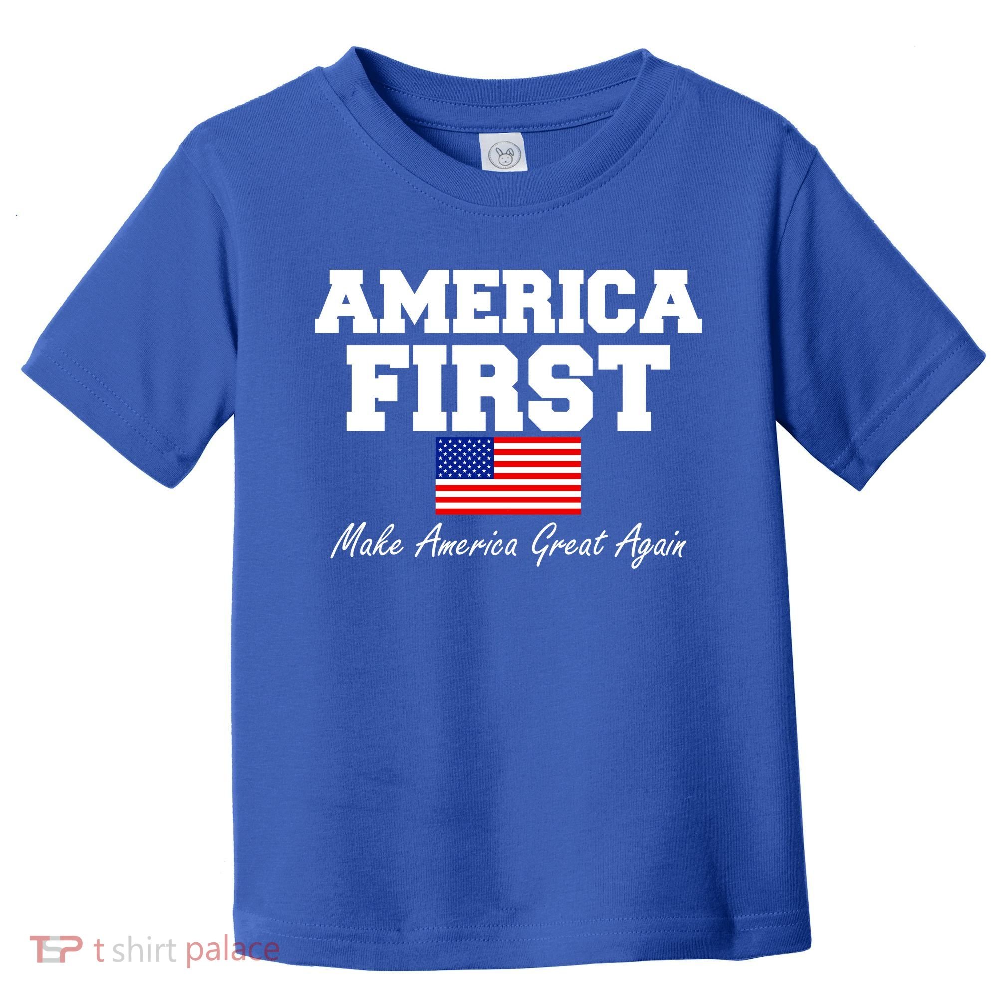 America First Make America Great Again Donald Trump USA Flag Toddler T-Shirt