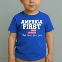 America First Make America Great Again Donald Trump USA Flag Toddler T-Shirt thumb 2