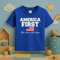 America First Make America Great Again Donald Trump USA Flag Toddler T-Shirt thumb 3