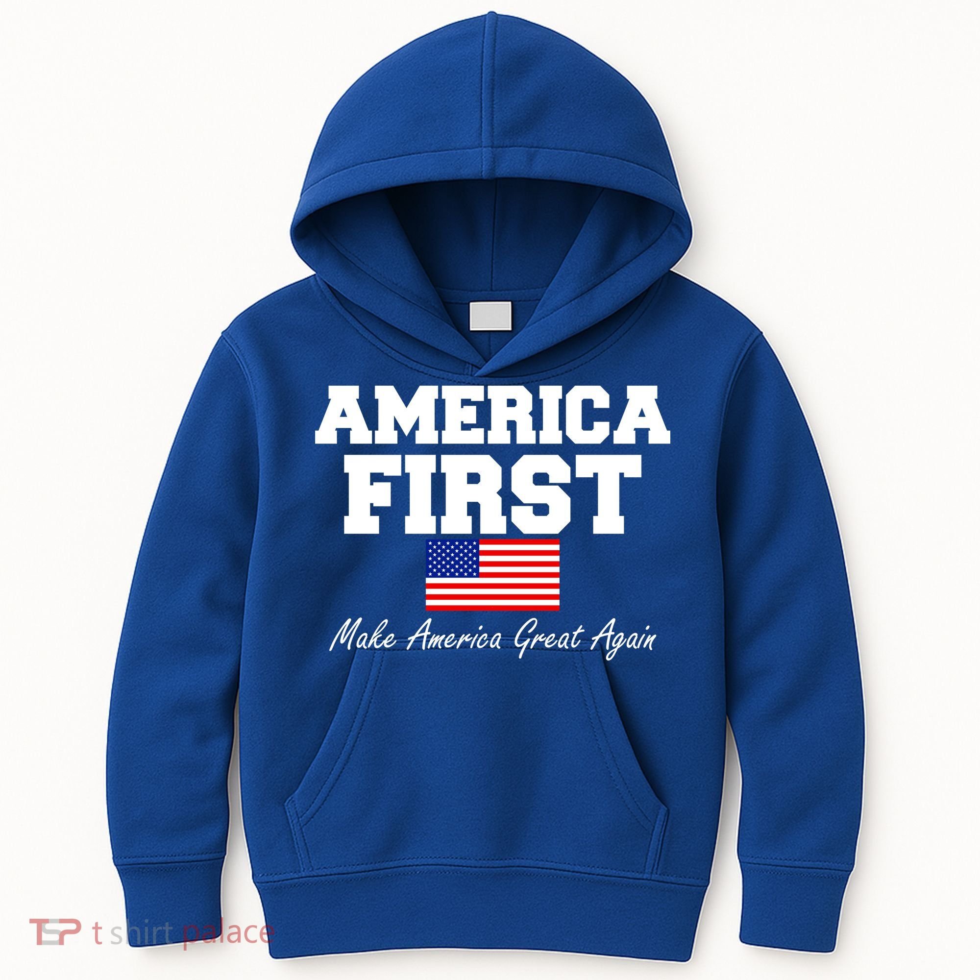 America First Make America Great Again Donald Trump USA Flag Kids Hoodie