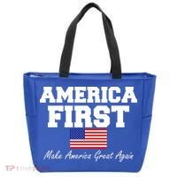America First Make America Great Again Donald Trump USA Flag Tote Bag thumb 0