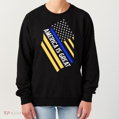 America Is Great Thin Blue Line Flag Women's Sweatshirt