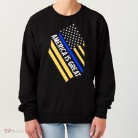 America Is Great Thin Blue Line Flag Women's Sweatshirt thumb 0