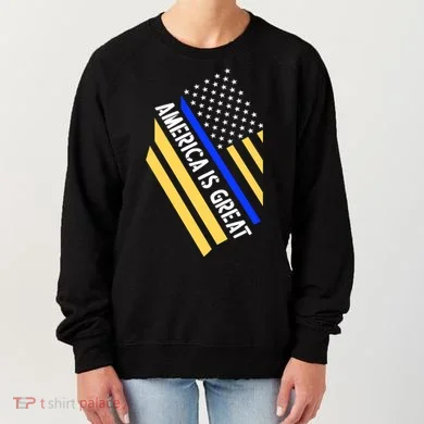 America Is Great Thin Blue Line Flag Women's Sweatshirt