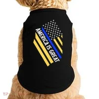 America Is Great Thin Blue Line Flag Doggie Tank thumb 0