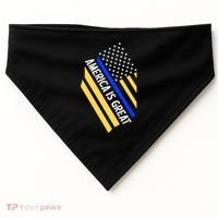 America Is Great Thin Blue Line Flag USA-Made Doggie Bandana thumb 0