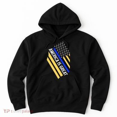 America Is Great Thin Blue Line Flag Hoodie
