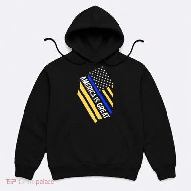 America Is Great Thin Blue Line Flag Hoodie