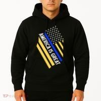 America Is Great Thin Blue Line Flag Hoodie thumb 2
