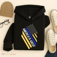 America Is Great Thin Blue Line Flag Hoodie thumb 4