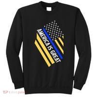 America Is Great Thin Blue Line Flag Sweatshirt thumb 0