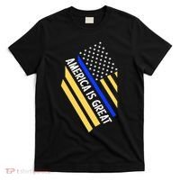 America Is Great Thin Blue Line Flag T-Shirt thumb 0
