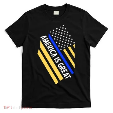 America Is Great Thin Blue Line Flag T-Shirt