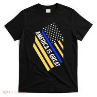 America Is Great Thin Blue Line Flag T-Shirt thumb 0