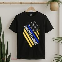 America Is Great Thin Blue Line Flag T-Shirt thumb 2