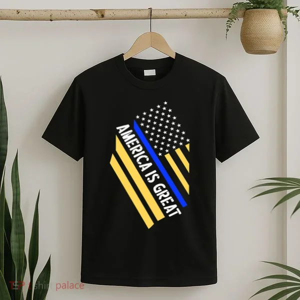 America Is Great Thin Blue Line Flag T-Shirt