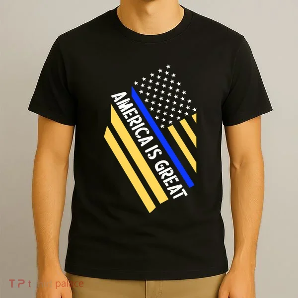 America Is Great Thin Blue Line Flag T-Shirt