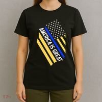 America Is Great Thin Blue Line Flag T-Shirt thumb 4