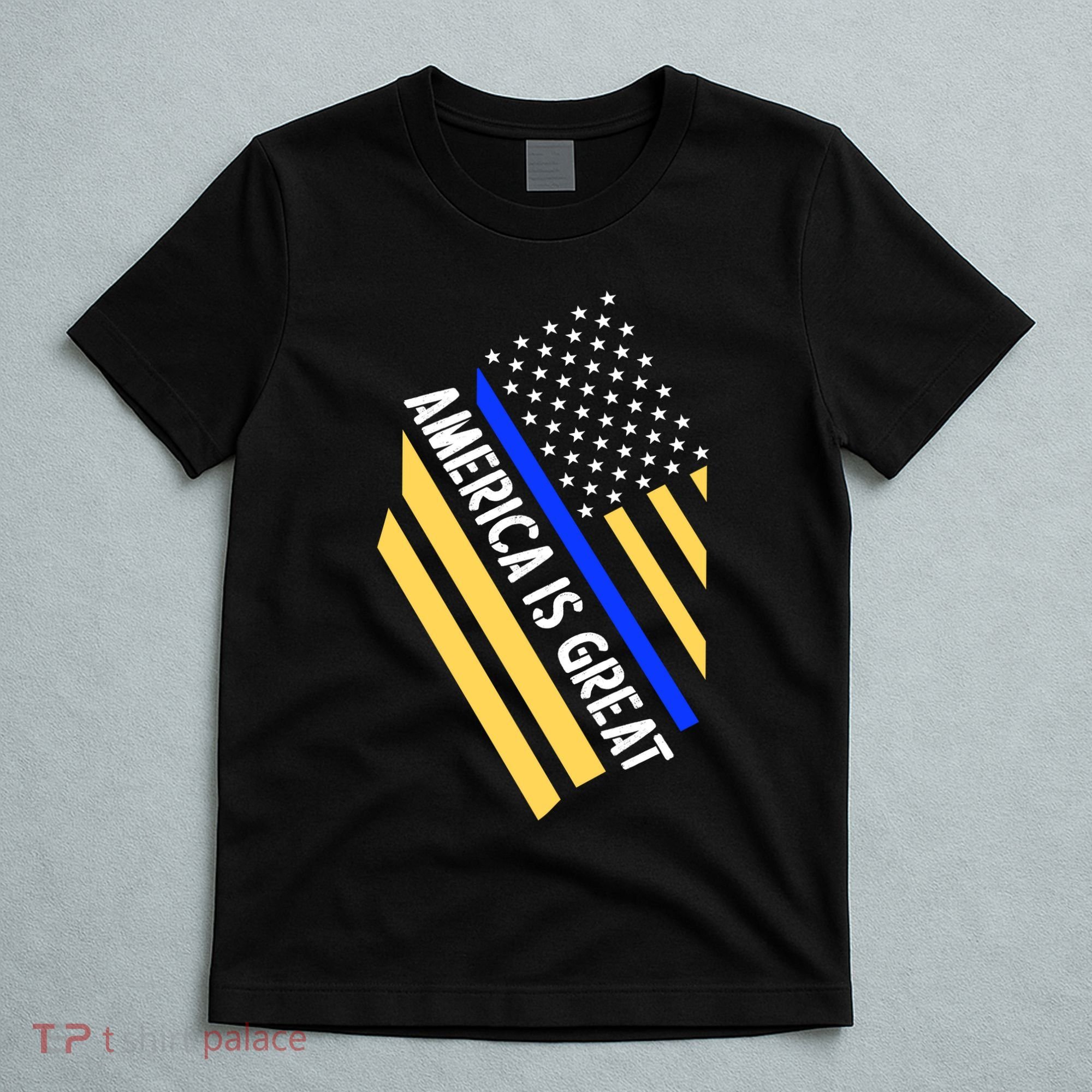 America Is Great Thin Blue Line Flag T-Shirt