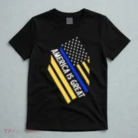 America Is Great Thin Blue Line Flag T-Shirt thumb 5