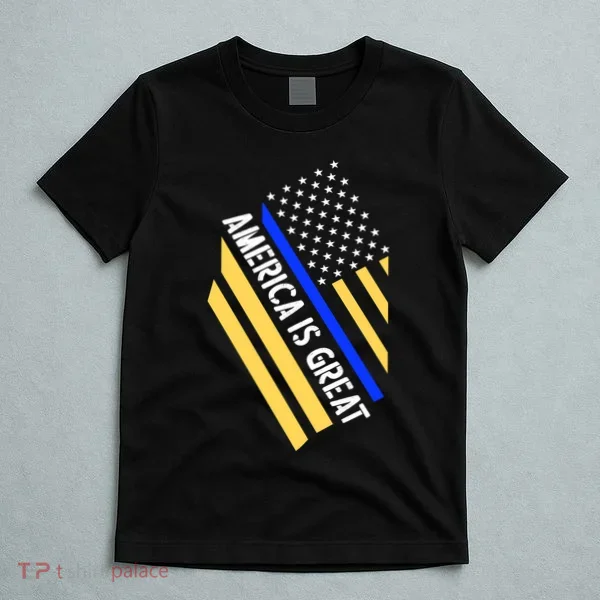 America Is Great Thin Blue Line Flag T-Shirt