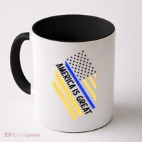 America Is Great Thin Blue Line Flag Coffee Mug thumb 0